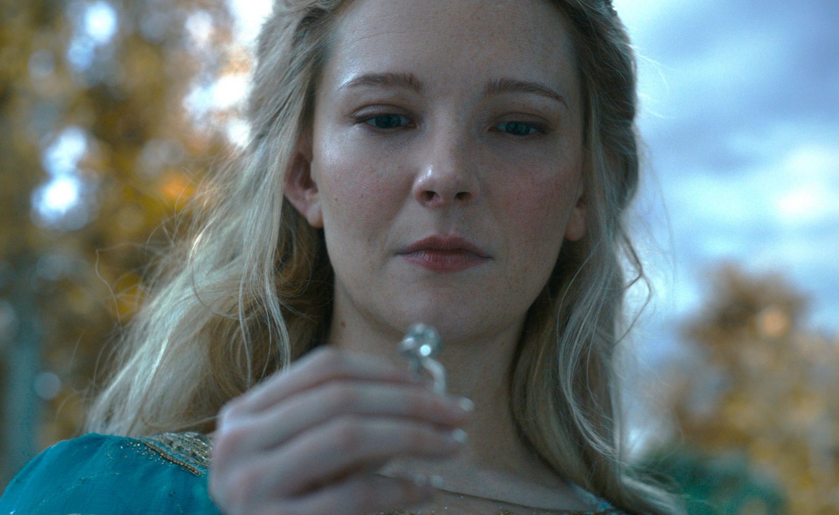 Morfydd Clark as Galadriel in The Lord of the Rings: The Rings of Power